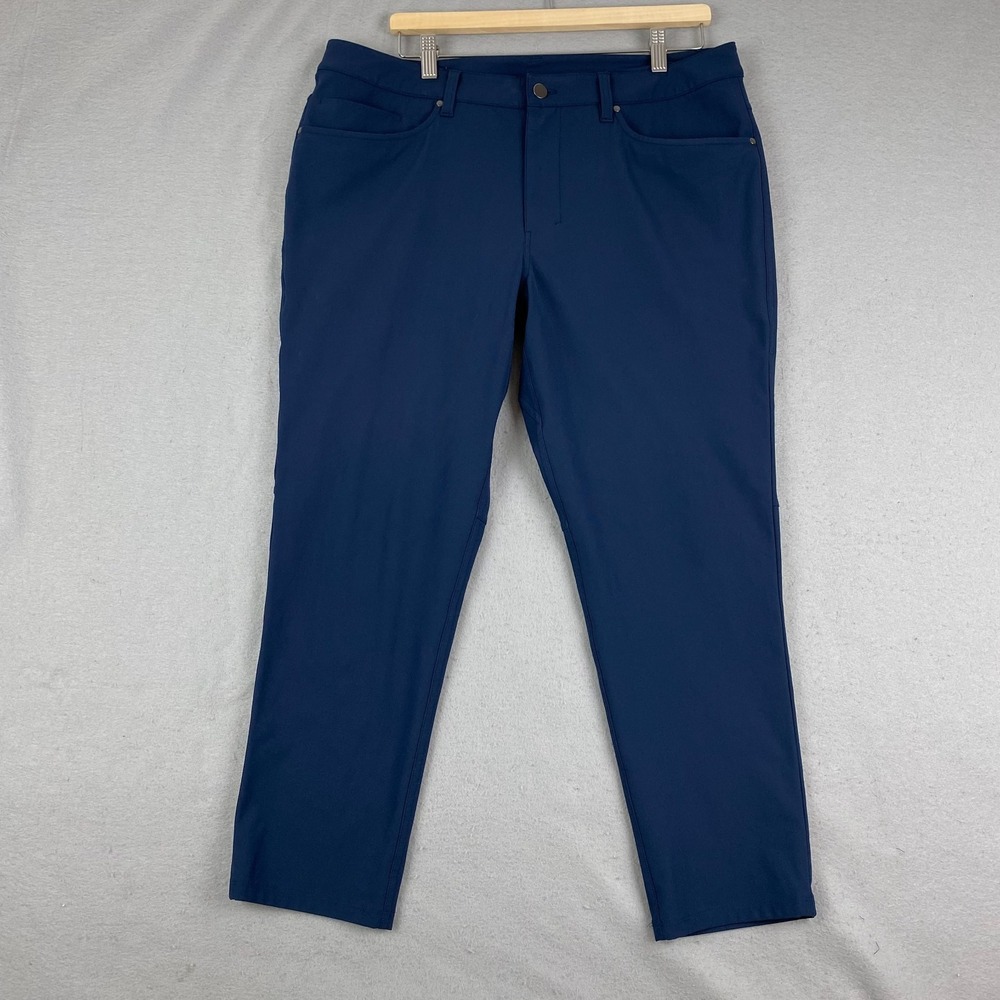 Lululemon Mens ABC Pants 35x26.5 Pant Slim Warpstreme Navy LM5AD7S